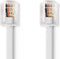 Nedis Telecomkabel - RJ11 Male - RJ11 Male - 5.00 m - Kabel design: Plat - Kabeltype: RJ11 - Transparant / Wit