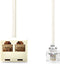 Nedis Telecomverlengkabel - RJ11 Male - 2x RJ11 (4/6) Female - 2.00 m - Kabel design: Plat - Kabeltype: RJ11 - Ivoor - Envelop