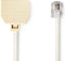 Nedis Telecomverlengkabel - RJ11 Male - 2x RJ11 (4/6) Female - 2.00 m - Kabel design: Plat - Kabeltype: RJ11 - Ivoor - Envelop