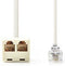 Nedis Telecomverlengkabel - RJ11 Male - 2x RJ11 (4/6) Female - 2.00 m - Kabel design: Plat - Kabeltype: RJ11 - Ivoor - Envelop