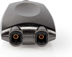 Nedis TosLink-Adapter - Toslink Female - 2x TosLink Female - Splitter - Aluminium - Gun Metal Grijs - 1 Stuks - Doos