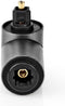 Nedis TosLink-Adapter - Toslink Female - TosLink Male - 90° Gehoekt - Aluminium - Gun Metal Grijs - 1 Stuks - Doos