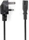 Nedis UK-Voedingskabel - UK Male - IEC-320-C7 - 5.00 m - Ja - 2 x 0.75 mm² - Koper - Rond - Vernikkeld - UK - PVC - Stekkertype: UK / Type-G - 250 V AC - 3 A - Zwart