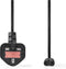 Nedis UK-Voedingskabel - UK Male - IEC-320-C7 - 5.00 m - Ja - 2 x 0.75 mm² - Koper - Rond - Vernikkeld - UK - PVC - Stekkertype: UK / Type-G - 250 V AC - 3 A - Zwart