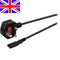 Nedis UK-Voedingskabel - UK Male - IEC-320-C7 - 5.00 m - Ja - 2 x 0.75 mm² - Koper - Rond - Vernikkeld - UK - PVC - Stekkertype: UK / Type-G - 250 V AC - 3 A - Zwart
