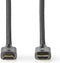 Nedis Ultra High Speed HDMI-Kabel - HDMI Connector - HDMI Connector - 8K@60Hz - 48 Gbps - 1.00 m - Rond - 6.3 mm - Antraciet / Gun Metal Grijs - Cover Window Box