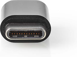 Nedis USB-C Adapter - USB 2.0 - USB-C Male - USB Micro-B Female - 480 Mbps - Rond - Verguld - Antraciet - Doos