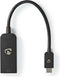 Nedis USB-C Adapter - USB 3.2 Gen 1 - USB-C Male - DisplayPort Female - 8K@30Hz - 0.20 m - Rond - Vernikkeld - PVC - Zwart - Doos