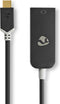 Nedis USB-C Adapter - USB 3.2 Gen 1 - USB-C Male - DisplayPort Female - 8K@30Hz - 0.20 m - Rond - Verguld - PVC - Antraciet - Window Box