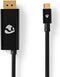 Nedis USB-C Adapter - USB 3.2 Gen 1 - USB-C Male - DisplayPort Male / USB-C Female - 8K@30Hz - 2.00 m - Rond - Vernikkeld - PVC - Zwart - Envelop