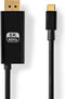Nedis USB-C Adapter - USB 3.2 Gen 1 - USB-C Male - DisplayPort Male / USB-C Female - 8K@30Hz - 2.00 m - Rond - Vernikkeld - PVC - Zwart - Envelop