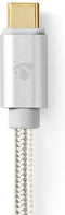 Nedis USB-C Adapter - USB 3.2 Gen 1 - USB-C Male - HDMI Connector - 4K@60Hz - 18 Gbps - 2.00 m - Rond - Verguld - Gevlochten / Nylon - Aluminium - Cover Window Box