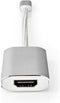 Nedis USB-C Adapter - USB 3.2 Gen 1 - USB-C Male - HDMI Output - 4K@60Hz - Power delivery - 0.20 m - Rond - Verguld - Gevlochten / Nylon - Zilver - Cover Window Box
