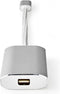 Nedis USB-C Adapter - USB 3.2 Gen 1 - USB-C Male - Mini DisplayPort Female - Power delivery - 0.20 m - Rond - Verguld - Gevlochten / Nylon - Zilver - Cover Window Box