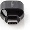 Nedis USB-C Adapter - USB 3.2 Gen 1 - USB-C Male - USB-A Female - 5 Gbps - Rond - Vernikkeld - Zwart - Doos