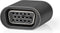 Nedis USB-C Adapter - USB 3.2 Gen 1 - USB-C Male - VGA Female 15p - Full HD 1080p - Rond - Vernikkeld - Grijs / Zwart - Doos
