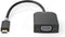 Nedis USB-C Adapter - USB 3.2 Gen 1 - USB-C Male - VGA Female 15p - 1920x1200 - 0.20 m - Rond - Verguld - PVC - Antraciet - Window Box met Euro Lock