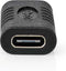 Nedis USB-C Adapter - USB 3.2 Gen 2 - USB-C Female - USB-C Female - 4K@60Hz - 10 Gbps - Rond - Vernikkeld - Zwart - Envelop