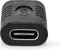 Nedis USB-C Adapter - USB 3.2 Gen 2 - USB-C Female - USB-C Female - 4K@60Hz - 10 Gbps - Rond - Vernikkeld - Zwart - Envelop