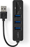 Nedis USB-Hub - 1x USB-A - 3x USB A Female - 5-Poorts poort(en) - USB 2.0 - USB Gevoed - SD & MicroSD