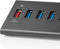 Nedis USB-Hub - USB Micro-B Female - USB-A Female - 8-Poorts poort(en) - QC3.0 / USB 3.2 Gen 1 - Netvoeding / USB Gevoed - 5 Gbps - 8x USB