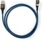 Nedis USB-Kabel - USB 2.0 - Apple Lightning 8-Pins - USB-A Male - 12 W - 480 Mbps - Vernikkeld - 1.00 m - Rond - Gevlochten / Nylon - Blauw / Zwart - Cover Window Box