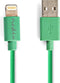 Nedis USB-Kabel | USB 2.0 | Apple Lightning 8-Pins | USB-A Male | 480 Mbps | Vernikkeld | 1.00 m | Rond | PVC | Groen | Polybag