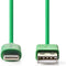 Nedis USB-Kabel | USB 2.0 | Apple Lightning 8-Pins | USB-A Male | 480 Mbps | Vernikkeld | 1.00 m | Rond | PVC | Groen | Polybag