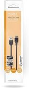 Nedis USB-Kabel - USB 2.0 - USB-A Male - USB-A Female - 480 Mbps - Vernikkeld - 2.00 m - Rond - PVC - Zwart - Doos