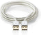 Nedis USB-Kabel - USB 2.0 - USB-A Male - USB-A Male - 10 W - 480 Mbps - Verguld - 2.00 m - Rond - Gevlochten / Nylon - Aluminium - Cover Window Box