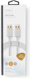 Nedis USB-Kabel - USB 2.0 - USB-A Male - USB-A Male - 10 W - 480 Mbps - Verguld - 2.00 m - Rond - Gevlochten / Nylon - Aluminium - Cover Window Box