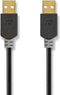 Nedis USB-Kabel - USB 2.0 - USB-A Male - USB-A Male - 480 Mbps - Verguld - 2.00 m - Rond - PVC - Antraciet - Doos