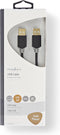Nedis USB-Kabel - USB 2.0 - USB-A Male - USB-A Male - 480 Mbps - Verguld - 2.00 m - Rond - PVC - Antraciet - Doos