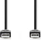 Nedis USB-Kabel - USB 2.0 - USB-A Male - USB-A Male - 5.5 W - 480 Mbps - Vernikkeld - 2.00 m - Rond - PVC - Zwart - Label