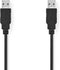 Nedis USB-Kabel - USB 2.0 - USB-A Male - USB-A Male - 5.5 W - 480 Mbps - Vernikkeld - 2.00 m - Rond - PVC - Zwart - Label