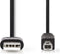 Nedis USB-Kabel - USB 2.0 - USB-A Male - USB-B Male - 480 Mbps - Vernikkeld - 3.00 m - Rond - PVC - Zwart - Label
