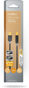 Nedis USB-Kabel - USB 2.0 - USB-A Male - USB-B Male - 480 Mbps - Verguld - 1.00 m - Rond - PVC - Antraciet - Doos