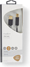 Nedis USB-Kabel - USB 2.0 - USB-A Male - USB-B Male - 480 Mbps - Verguld - 2.00 m - Rond - PVC - Antraciet - Doos