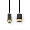 Nedis USB-Kabel - USB 2.0 - USB-A Male - USB-B Male - 480 Mbps - Verguld - 2.00 m - Rond - PVC - Antraciet - Doos
