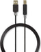 Nedis USB-Kabel - USB 2.0 - USB-A Male - USB-B Male - 480 Mbps - Verguld - 3.00 m - Rond - PVC - Antraciet - Window Box