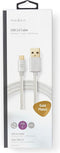 Nedis USB-Kabel - USB 2.0 - USB-A Male - USB-C Male - 15 W - 480 Mbps - Verguld - 2.00 m - Rond - Gevlochten / Nylon - Aluminium - Cover Window Box