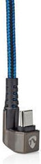 Nedis USB-Kabel - USB 2.0 - USB-A Male - USB-C Male - 480 Mbps - Verguld - 1.00 m - Rond - Gevlochten / Nylon - Blauw / Zwart - Cover Window Box