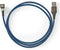 Nedis USB-Kabel - USB 2.0 - USB-A Male - USB-C Male - 480 Mbps - Verguld - 1.00 m - Rond - Gevlochten / Nylon - Blauw / Zwart - Cover Window Box