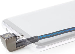 Nedis USB-Kabel - USB 2.0 - USB-A Male - USB-C Male - 480 Mbps - Verguld - 2.00 m - Rond - Gevlochten / Nylon - Blauw / Zwart - Cover Window Box