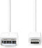 Nedis USB-Kabel - USB 2.0 - USB-A Male - USB-C Male - 60 W - 480 Mbps - Vernikkeld - 1.00 m - Rond - PVC - Wit - Doos
