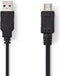 Nedis USB-Kabel - USB 2.0 - USB-A Male - USB Micro-A - 480 Mbps - Vernikkeld - 2.00 m - Rond - PVC - Zwart - Polybag