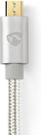 Nedis USB-Kabel - USB 2.0 - USB-A Male - USB Micro-B Male - 10 W - 480 Mbps - Verguld - 3.00 m - Rond - Gevlochten / Nylon - Aluminium - Cover Window Box