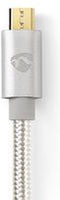 Nedis USB-Kabel - USB 2.0 - USB-A Male - USB Micro-B Male - 10 W - 480 Mbps - Verguld - 3.00 m - Rond - Gevlochten / Nylon - Aluminium - Cover Window Box