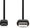 Nedis USB-Kabel - USB 2.0 - USB-A Male - USB Micro-B Male - 11 W - 480 Mbps - Vernikkeld - 2.00 m - Rond - PVC - Zwart - Label
