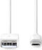 Nedis USB-Kabel - USB 2.0 - USB-A Male - USB Micro-B Male - 12 W - 480 Mbps - Vernikkeld - 2.00 m - Rond - PVC - Wit - Doos